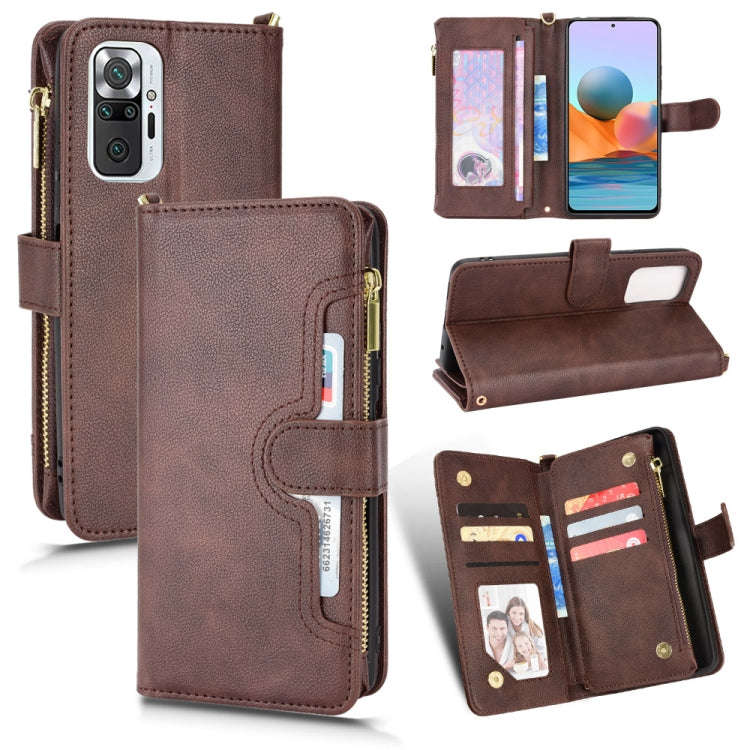Litchi Texture Zipper Leather Phone Case, For Xiaomi Redmi Note 10 Pro / 10 Pro Max 4G, For Xiaom...