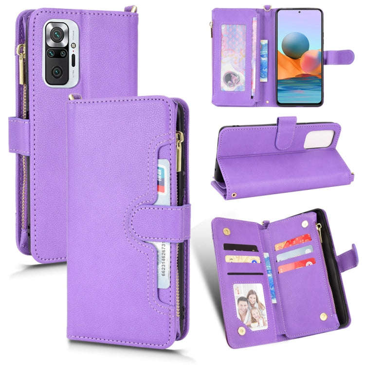 Litchi Texture Zipper Leather Phone Case, For Xiaomi Redmi Note 10 Pro / 10 Pro Max 4G, For Xiaom...