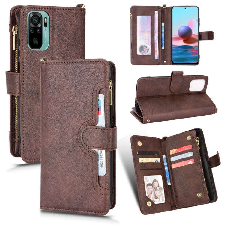 Litchi Texture Zipper Leather Phone Case, For Xiaomi Redmi Note 10 Pro / 10 Pro Max 4G, For Xiaom...