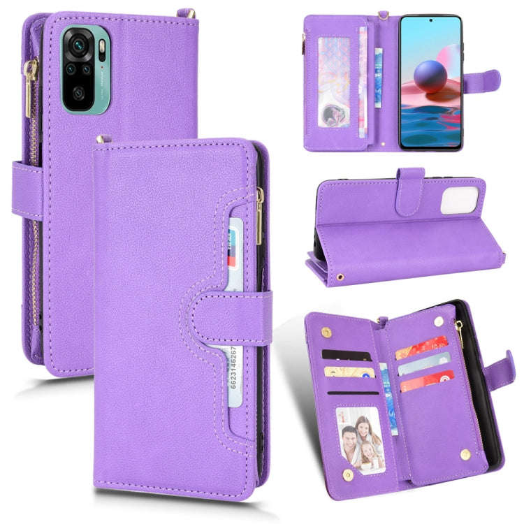 Litchi Texture Zipper Leather Phone Case, For Xiaomi Redmi Note 10 Pro / 10 Pro Max 4G, For Xiaom...