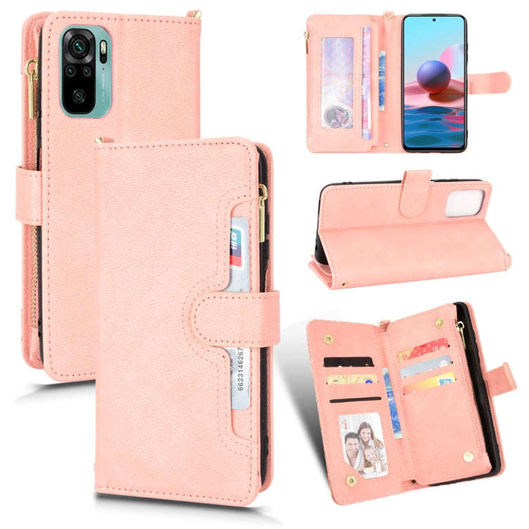 Litchi Texture Zipper Leather Phone Case, For Xiaomi Redmi Note 10 Pro / 10 Pro Max 4G, For Xiaom...