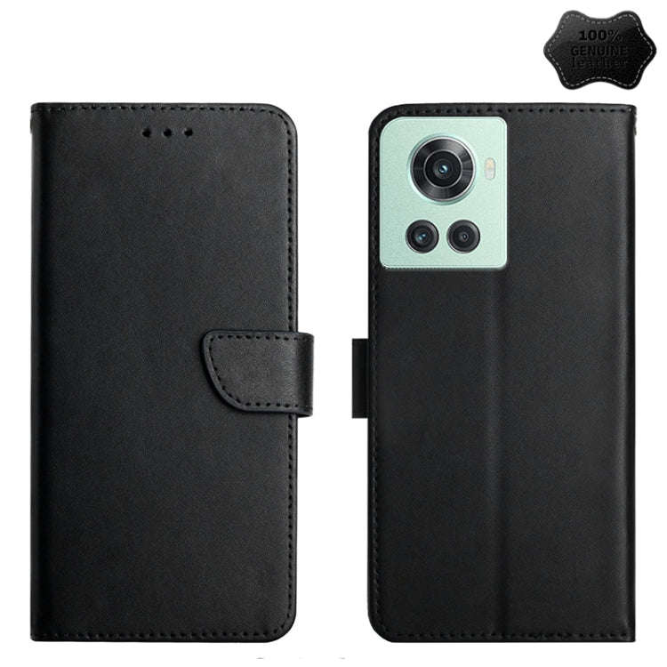 Genuine Leather Fingerprint-proof Horizontal Flip Phone Case, For OnePlus 10R, For OnePlus Nord C...