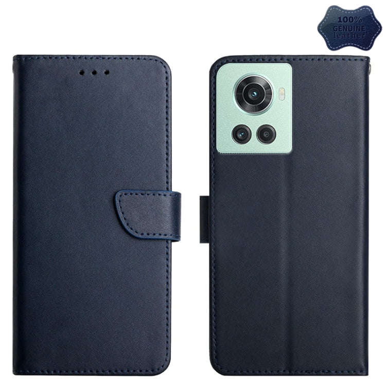 Genuine Leather Fingerprint-proof Horizontal Flip Phone Case, For OnePlus 10R, For OnePlus Nord C...