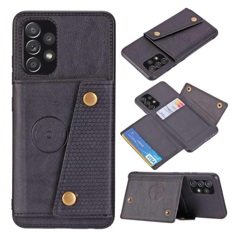 Double Buckle PU + TPU Shockproof Magnetic Phone Case, For Samsung Galaxy A73 5G