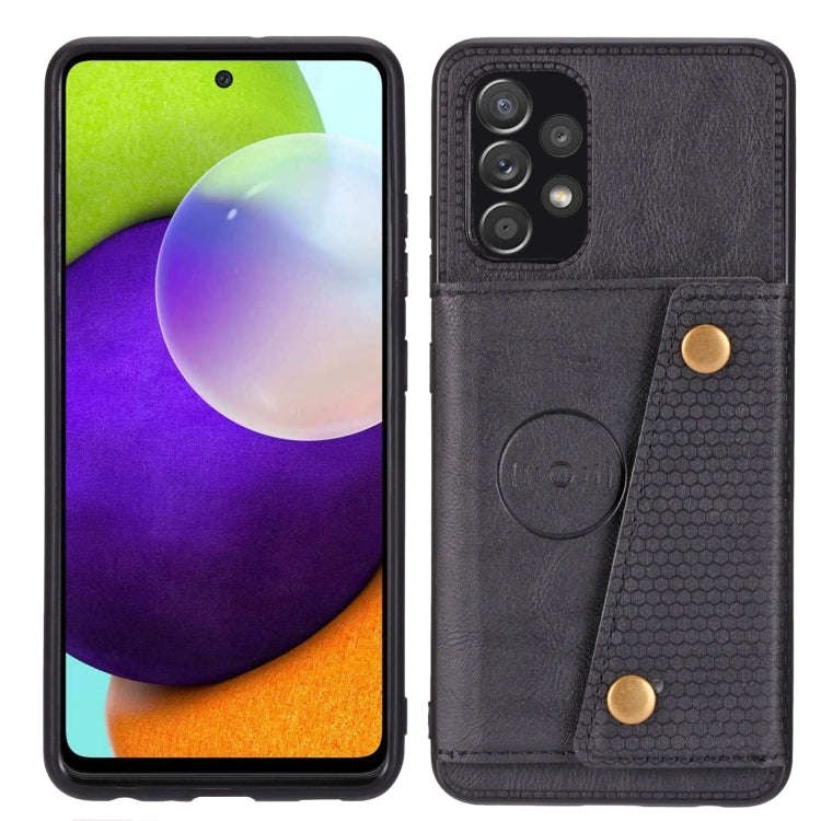 Double Buckle PU + TPU Shockproof Magnetic Phone Case, For Samsung Galaxy A73 5G