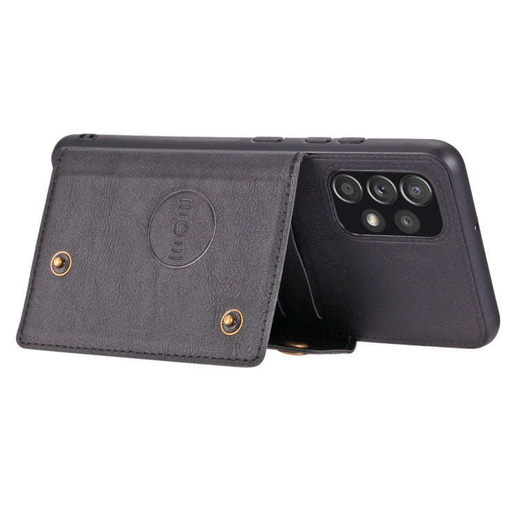Double Buckle PU + TPU Shockproof Magnetic Phone Case, For Samsung Galaxy A73 5G