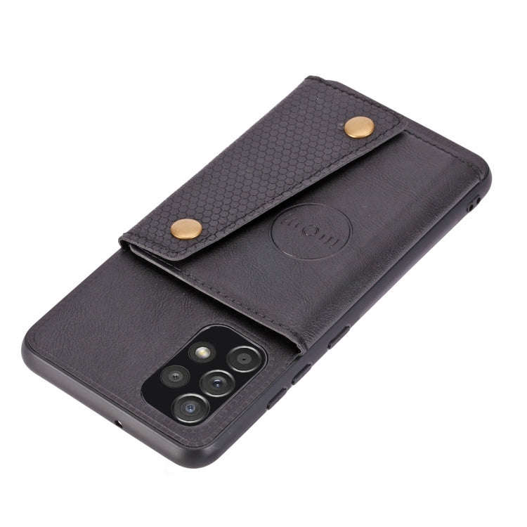 Double Buckle PU + TPU Shockproof Magnetic Phone Case, For Samsung Galaxy A73 5G