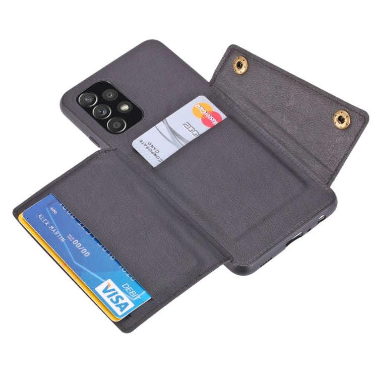 Double Buckle PU + TPU Shockproof Magnetic Phone Case, For Samsung Galaxy A73 5G