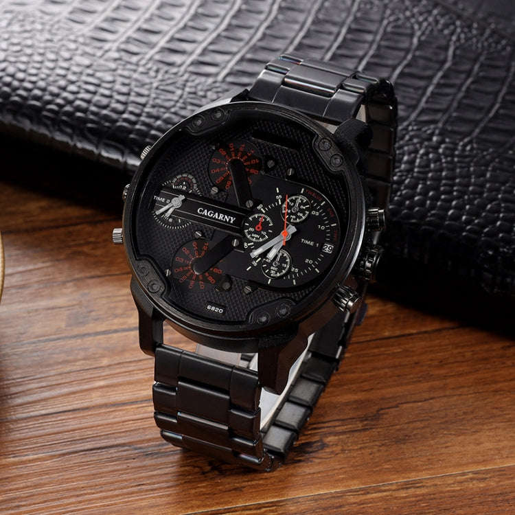 CAGARNY 6820 Round Large Dial Dual Display Quartz Watch For Men