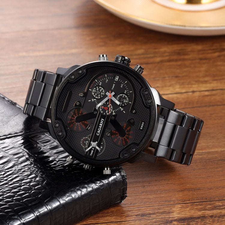 CAGARNY 6820 Round Large Dial Dual Display Quartz Watch For Men