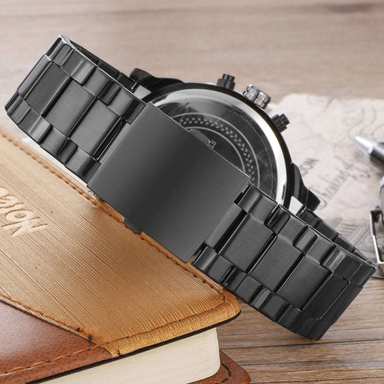 CAGARNY 6820 Round Large Dial Dual Display Quartz Watch For Men