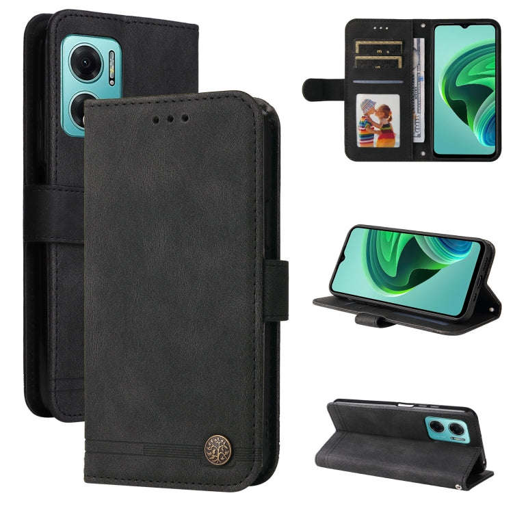 Skin Feel Life Tree Metal Button Leather Phone Case, For Xiaomi Redmi Note 11E / 10 Prime+ 5G, Fo...