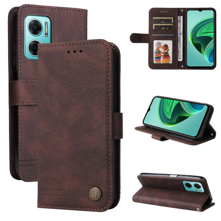 Skin Feel Life Tree Metal Button Leather Phone Case, For Xiaomi Redmi Note 11E / 10 Prime+ 5G, Fo...