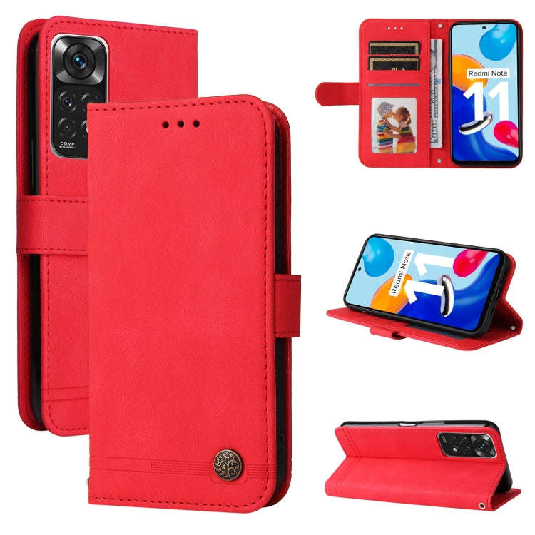 Skin Feel Life Tree Metal Button Leather Phone Case, For Xiaomi Redmi Note 11E / 10 Prime+ 5G, Fo...
