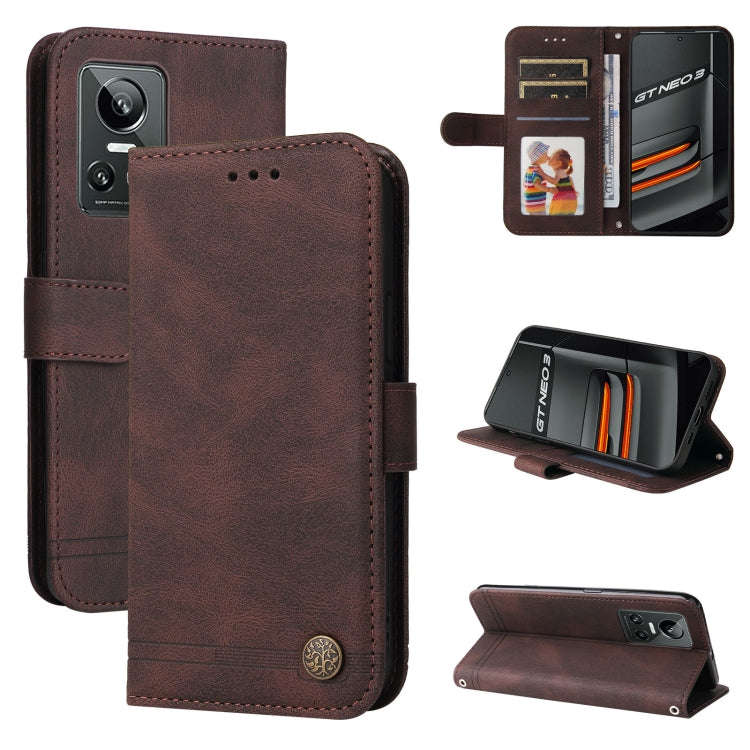Skin Feel Life Tree Metal Button Leather Phone Case, For Xiaomi Redmi Note 11E / 10 Prime+ 5G, Fo...