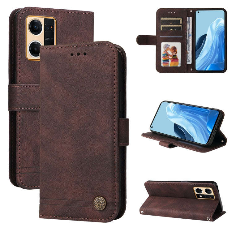 Skin Feel Life Tree Metal Button Leather Phone Case, For Xiaomi Redmi Note 11E / 10 Prime+ 5G, Fo...