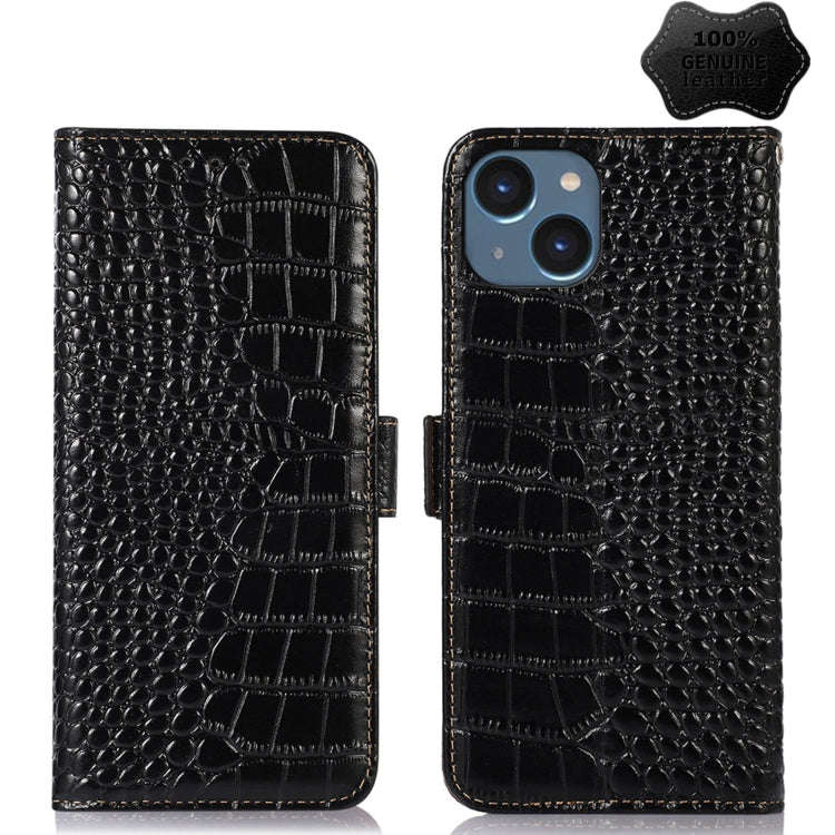 Crocodile Top Layer Cowhide Leather Phone Case, For iPhone 14 Plus, For iPhone 14 Pro Max, For iP...