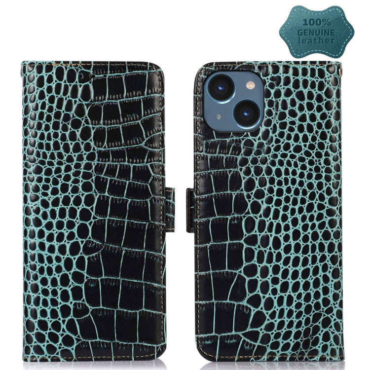 Crocodile Top Layer Cowhide Leather Phone Case, For iPhone 14 Plus, For iPhone 14 Pro Max, For iP...