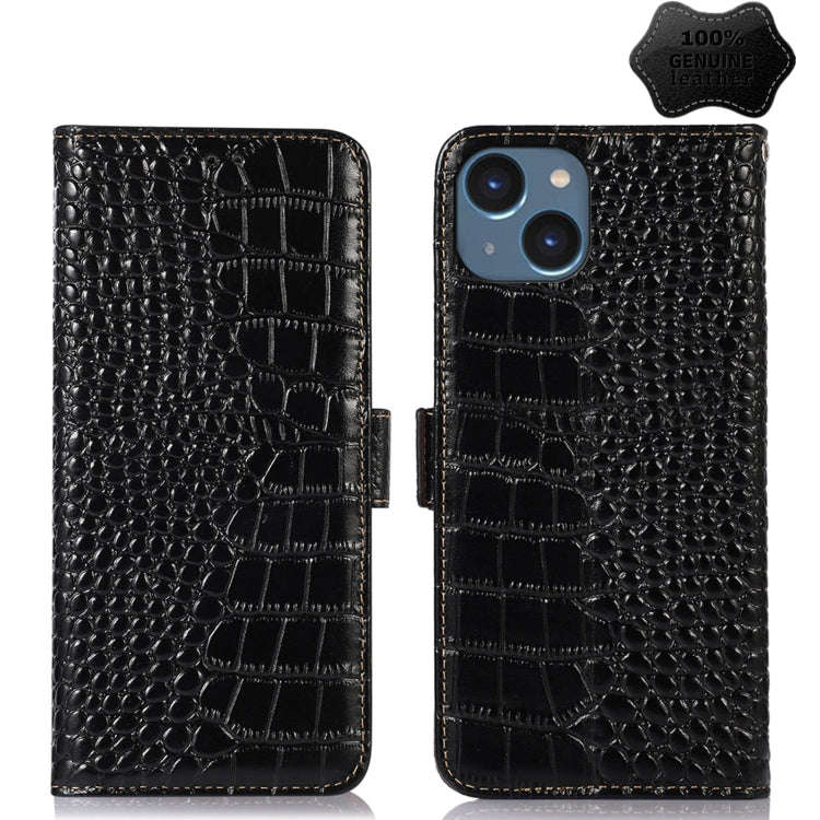 Crocodile Top Layer Cowhide Leather Phone Case, For iPhone 14 Plus, For iPhone 14 Pro Max, For iP...