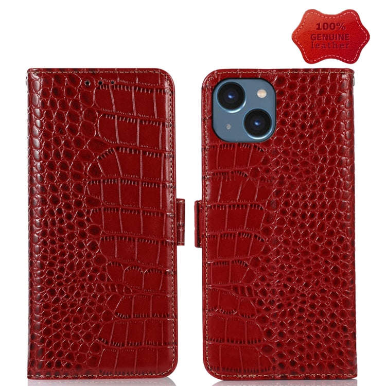 Crocodile Top Layer Cowhide Leather Phone Case, For iPhone 14 Plus, For iPhone 14 Pro Max, For iP...