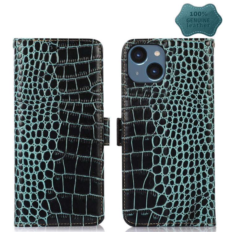 Crocodile Top Layer Cowhide Leather Phone Case, For iPhone 14 Plus, For iPhone 14 Pro Max, For iP...
