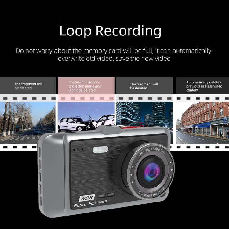 Anytek A60 Car 4 inch IPS Screen HD 1080P 170 Degree Wide Angle Dual Camera ADAS Driving Recorder...