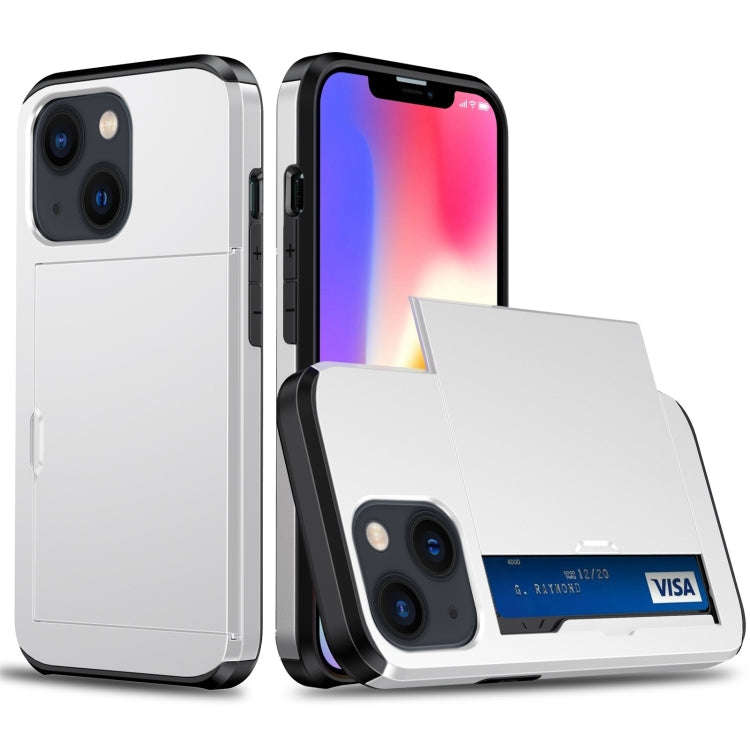 Shockproof Armor Protective Phone Case with Slide Card Slot, For iPhone 14, For iPhone 14 Plus, F...
