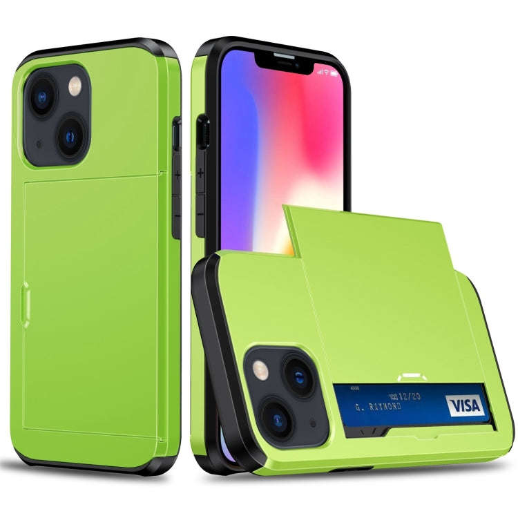 Shockproof Armor Protective Phone Case with Slide Card Slot, For iPhone 14, For iPhone 14 Plus, F...