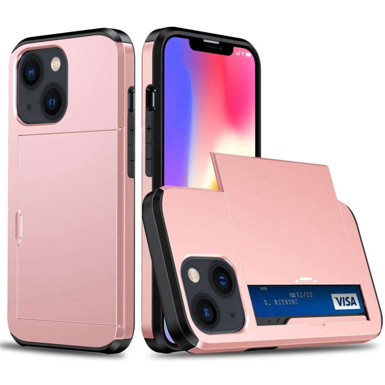 Shockproof Armor Protective Phone Case with Slide Card Slot, For iPhone 14, For iPhone 14 Plus, F...