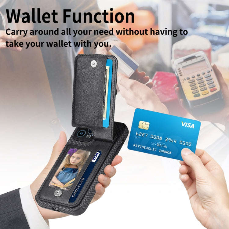Carbon Fiber Vertical Flip Zipper Phone Case, For iPhone 12 Pro Max