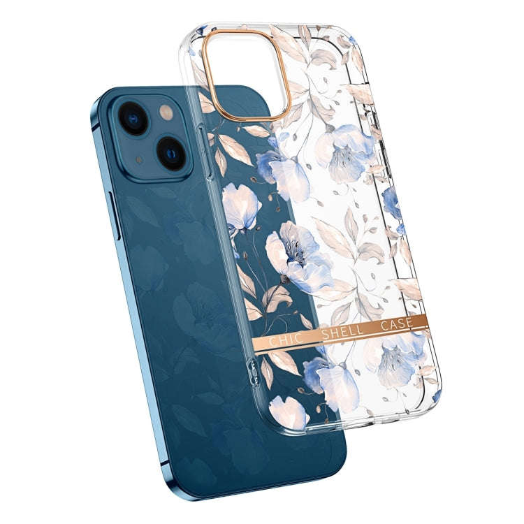 Translucent Electroplating Flower Phone Case, For iPhone 14, For iPhone 14 Pro, For iPhone 14 Plu...