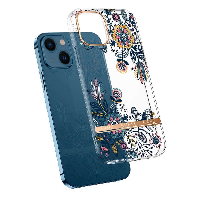 Translucent Electroplating Flower Phone Case, For iPhone 14, For iPhone 14 Pro, For iPhone 14 Plu...