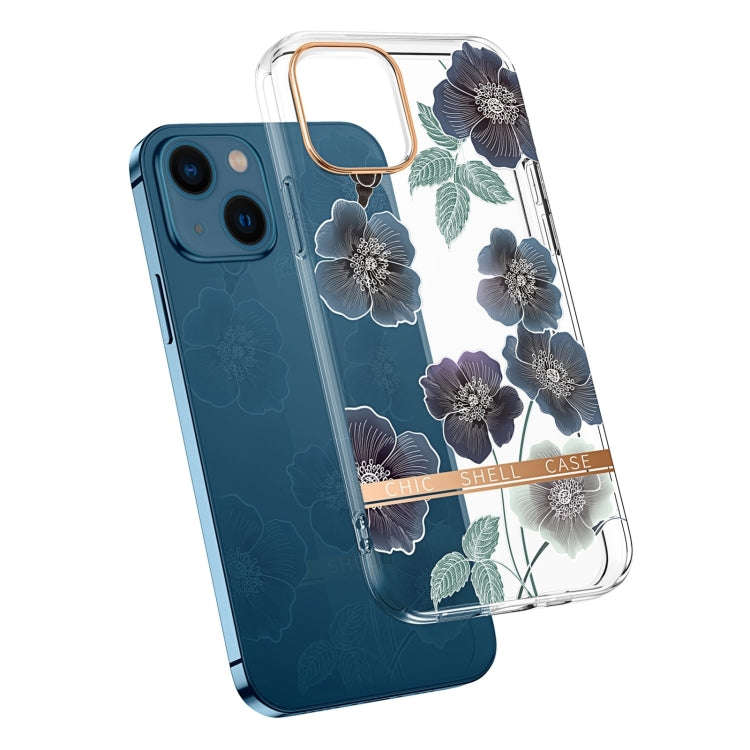 Translucent Electroplating Flower Phone Case, For iPhone 14, For iPhone 14 Pro, For iPhone 14 Plu...