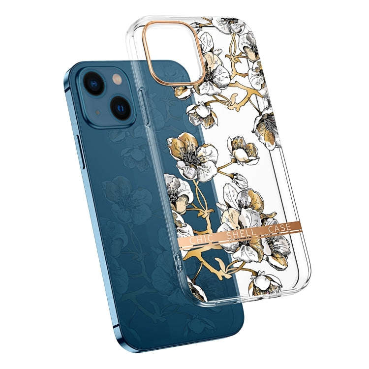 Translucent Electroplating Flower Phone Case, For iPhone 14, For iPhone 14 Pro, For iPhone 14 Plu...