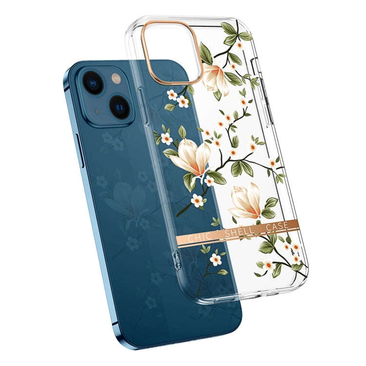 Translucent Electroplating Flower Phone Case, For iPhone 14, For iPhone 14 Pro, For iPhone 14 Plu...
