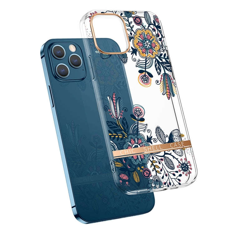Translucent Electroplating Flower Phone Case, For iPhone 14, For iPhone 14 Pro, For iPhone 14 Plu...