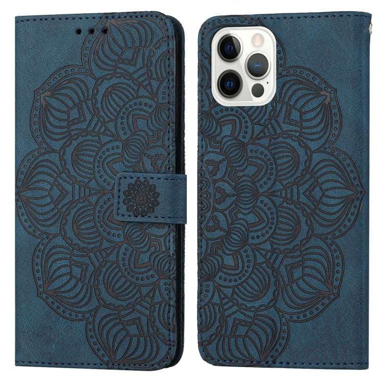 Mandala Embossed Flip Leather Phone Case, For iPhone 13 mini, For iPhone 13, For iPhone 13 Pro, F...