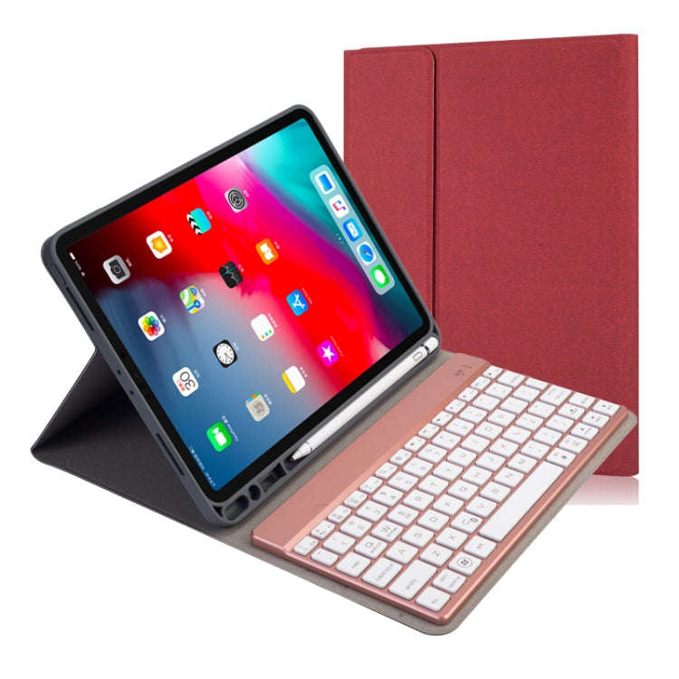 RK11A Backlight TPU Multi Color Light Bluetooth Keyboard Horizontal Flip Leather Case for iPad Pr...