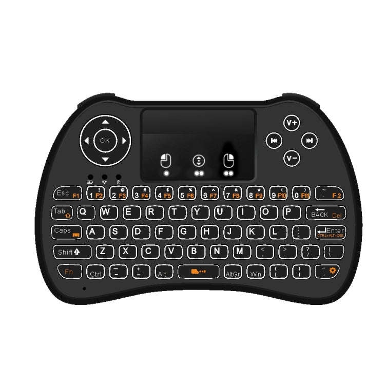 H9 2.4GHz Mini Wireless Air Mouse QWERTY Keyboard with White Backlight & Touchpad for PC, TV, wit...
