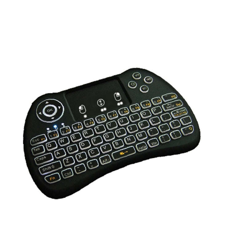 H9 2.4GHz Mini Wireless Air Mouse QWERTY Keyboard with White Backlight & Touchpad for PC, TV, wit...