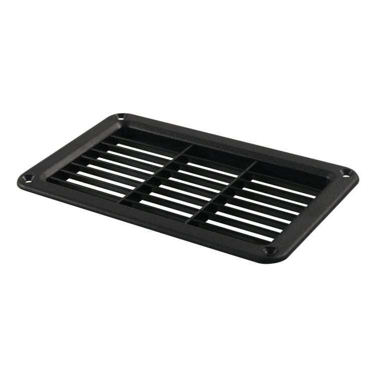 A6788 193x122mm Black Rectangle Louvered Ventilation Plastic Venting Panel Cover, 193x122mm