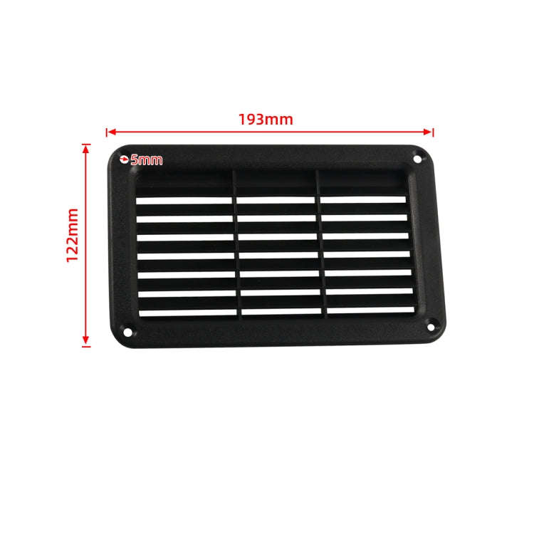 A6788 193x122mm Black Rectangle Louvered Ventilation Plastic Venting Panel Cover, 193x122mm
