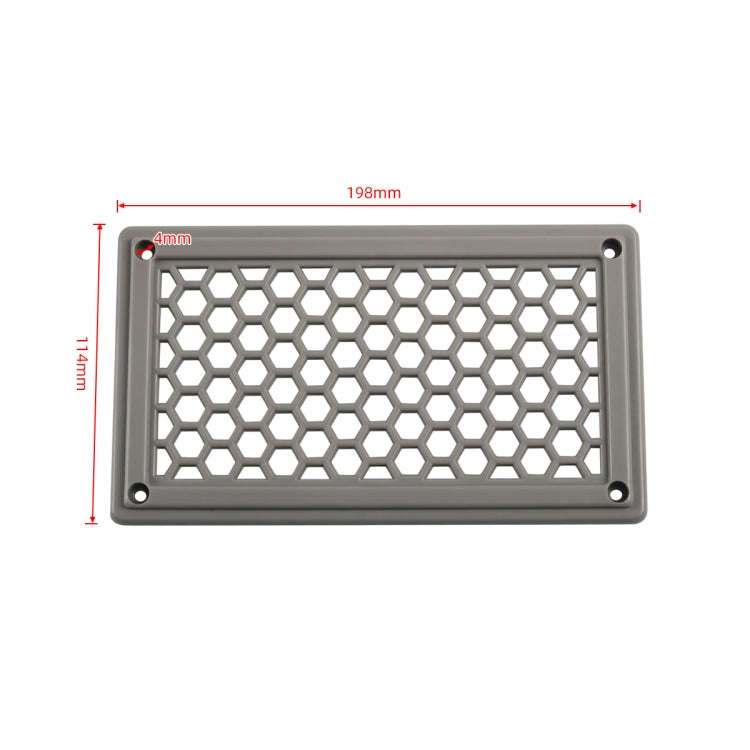 A6790 198x114mm Grey Rectangle Louvered Ventilation Plastic Venting Panel Cover, 198x114mm