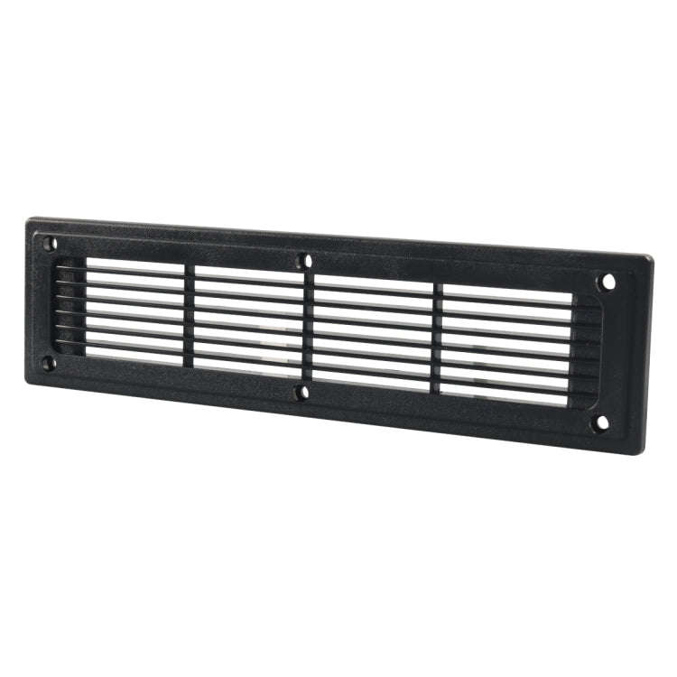 A6792 300x80mm Black Straight Louvered Ventilation Plastic Venting Panel Cover, 300x80mm