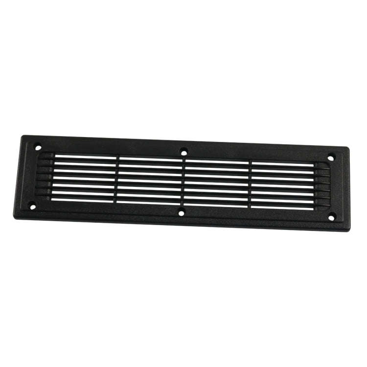 A6792 300x80mm Black Straight Louvered Ventilation Plastic Venting Panel Cover, 300x80mm