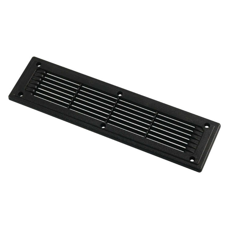 A6792 300x80mm Black Straight Louvered Ventilation Plastic Venting Panel Cover, 300x80mm