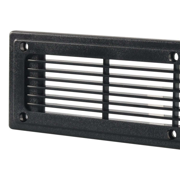 A6792 300x80mm Black Straight Louvered Ventilation Plastic Venting Panel Cover, 300x80mm