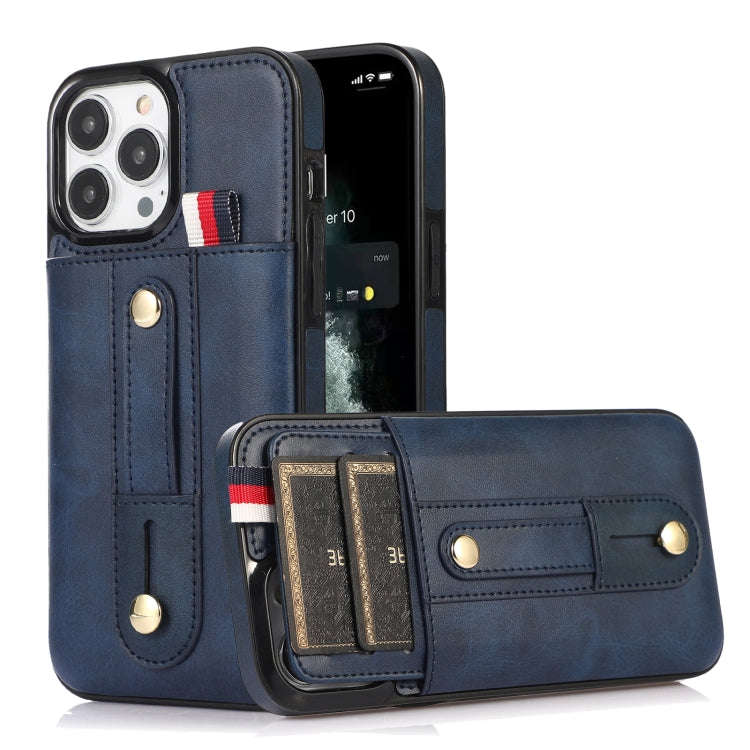 Wristband Kickstand Wallet Leather Phone Case, For iPhone 13 mini, For iPhone 13, For iPhone 13 P...