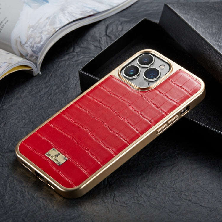 Crocodile Texture Electroplating PU Phone Case, For iPhone 13, For iPhone 13 Pro, For iPhone 13 P...