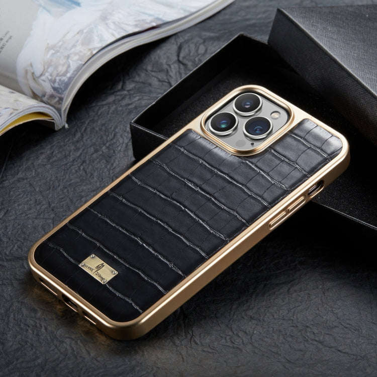 Crocodile Texture Electroplating PU Phone Case, For iPhone 13, For iPhone 13 Pro, For iPhone 13 P...